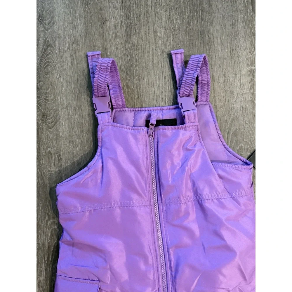 London Fog Snow Bib Girls Size 7-8 Purple